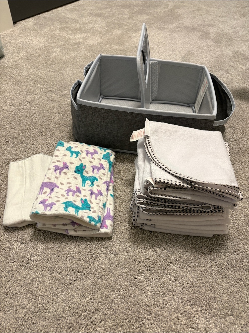 Munchkin Gray Storage caddy and waterproof changing pad liners